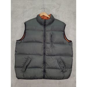 Old Navy Mens Down‎ Puffer Vest Sz XXL  Reversible Green Orange